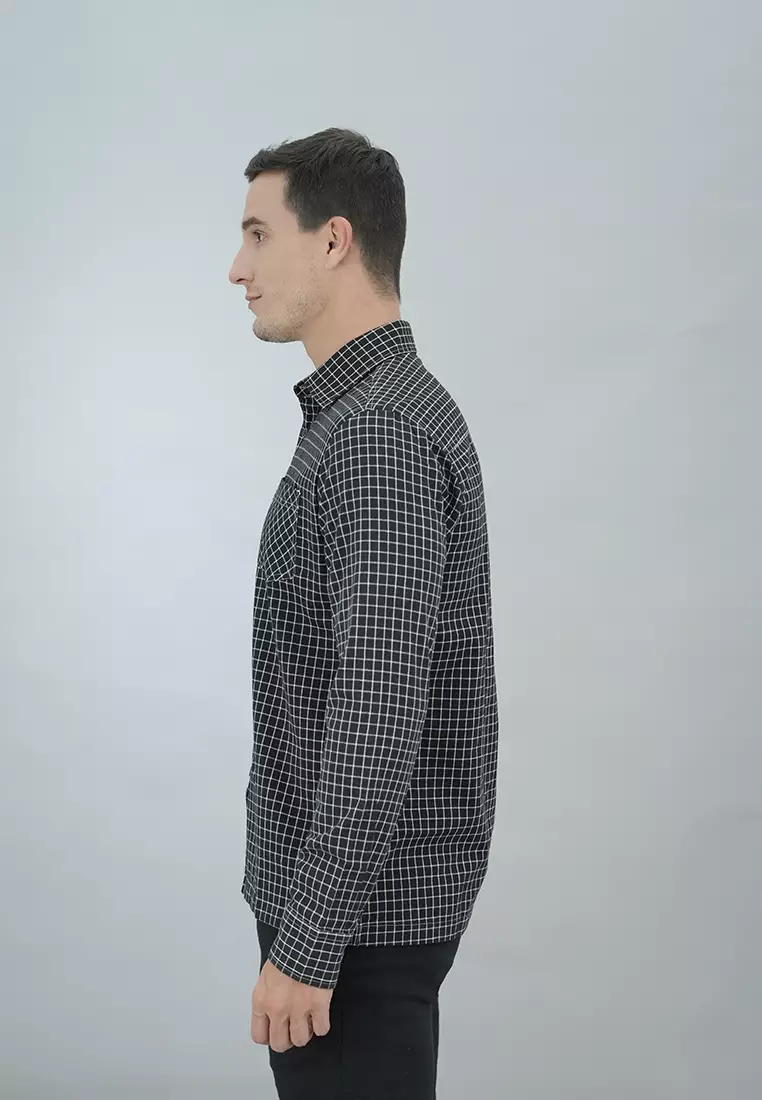 LGS - Macario Shirt - Kemeja Casual Pria - Lengan Panjang - Motif Kotak-Kotak - Reguler Fit Kain Katun