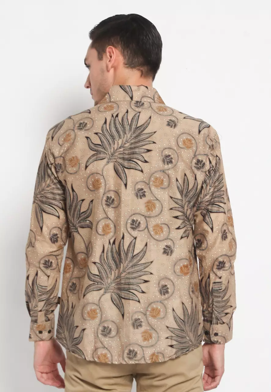 Kemeja Batik Pria Premium Slimfit Elegant Modern Lengan Panjang Rencasan