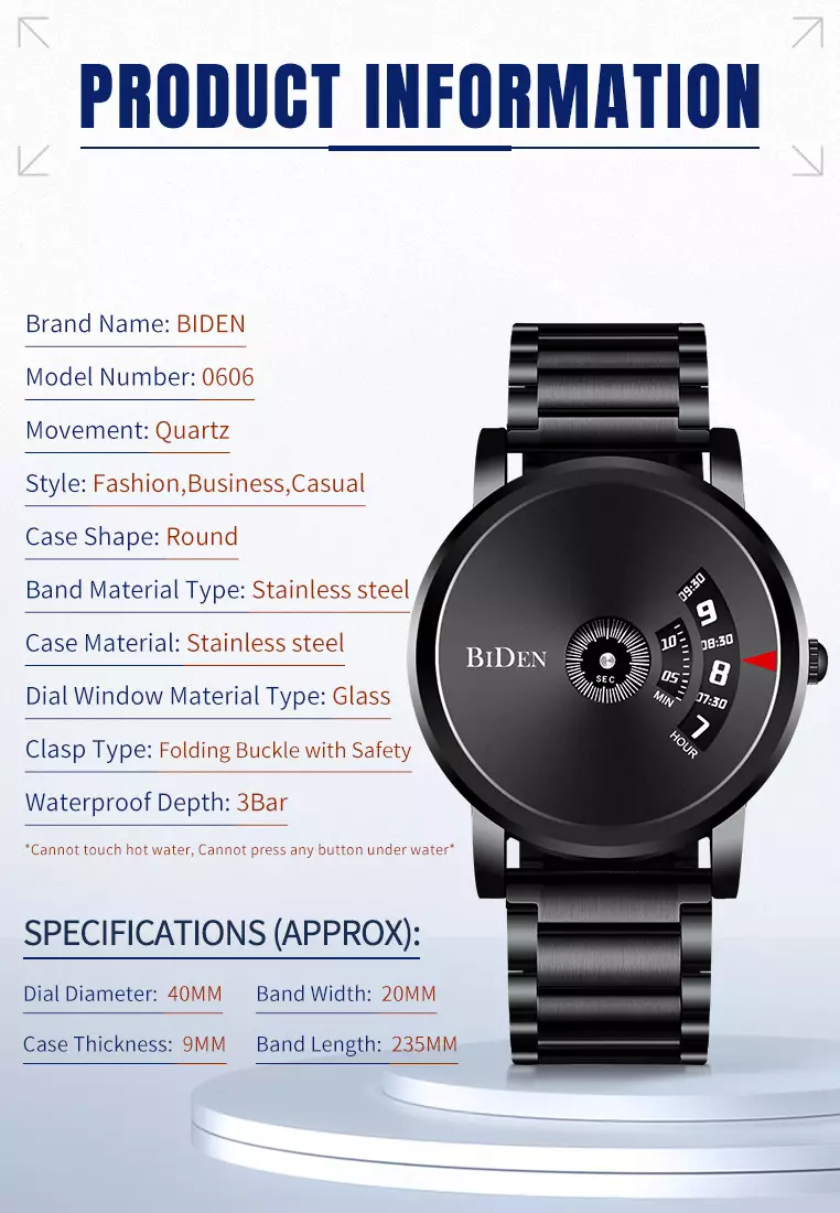 jam tangan pria fashion pria stainless steel band jam tangan waterproof