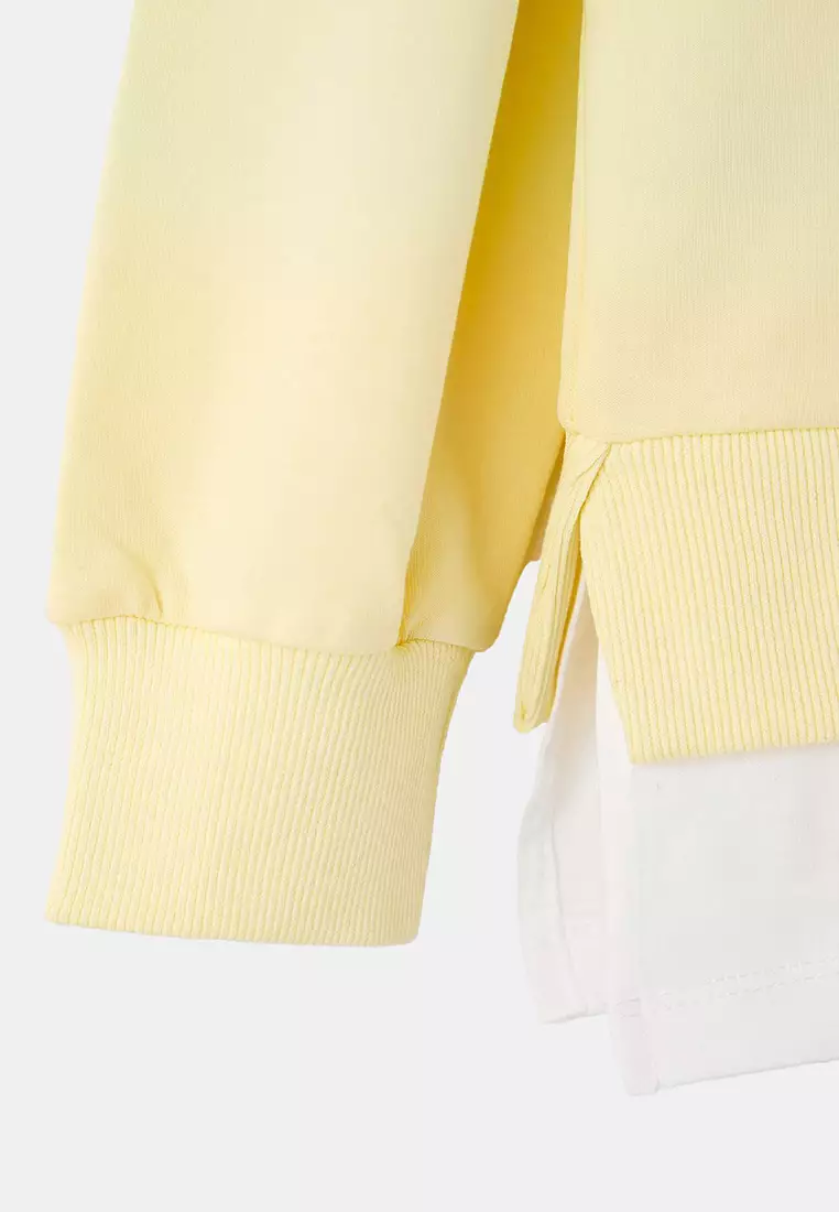 Yellow Bottom T-Shirt Thin Knit Plus Size Sweatshirt