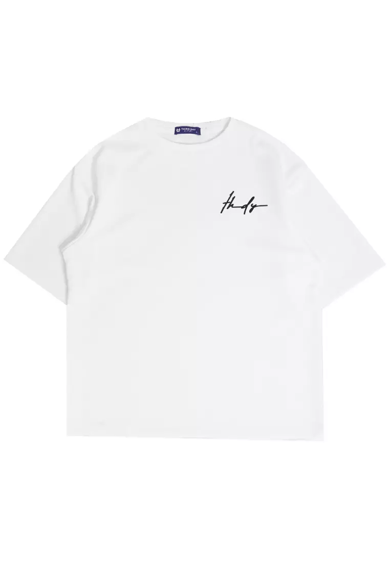 MTJ50 Kaos Oversize Distro Pria Thdy Sign Putih