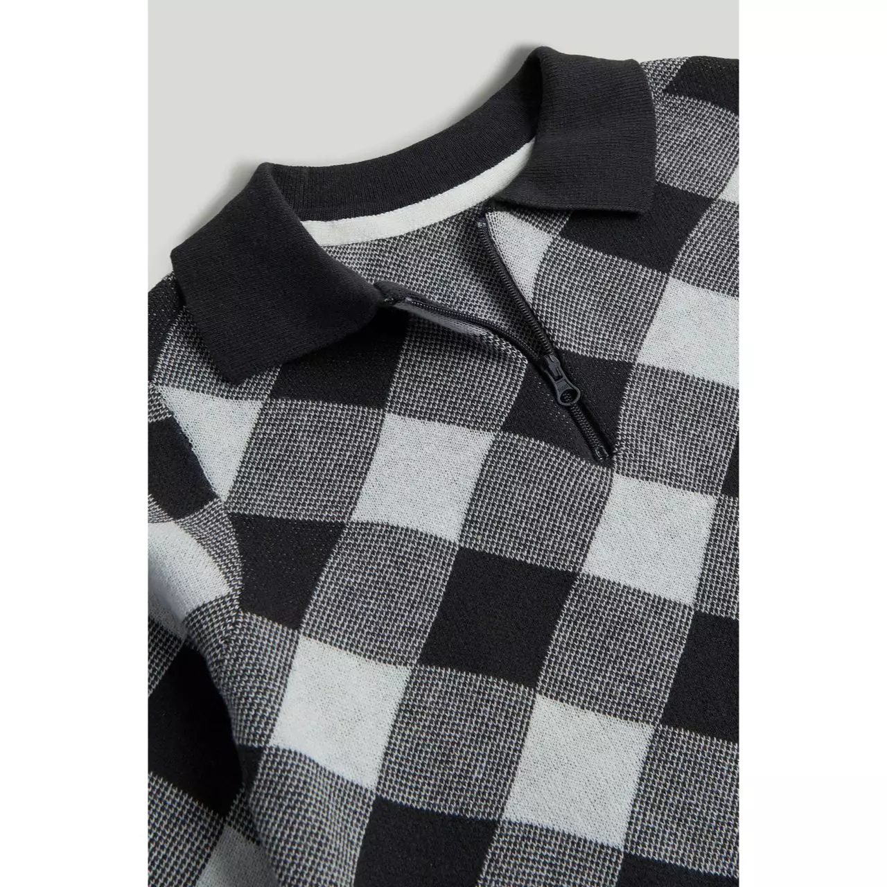 Mothercare Checked Knitted Polo Shirt - Baju Polo Anak Laki-laki (Hitam)