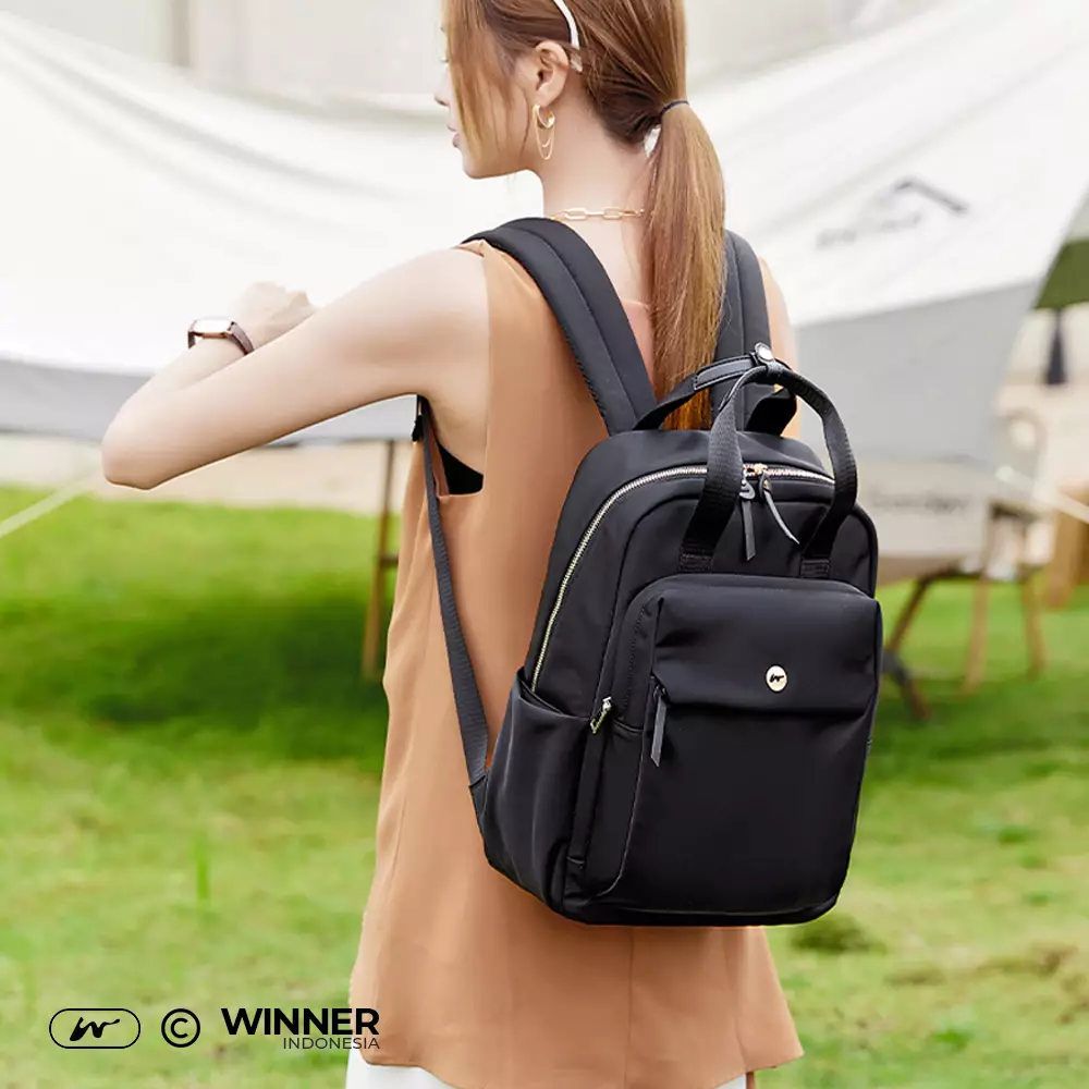 WINNER Tas Ransel Laptop 14 inch Oxford Anti-Air Backpack Korean Style (T14-029-6556) - Warna Hitam 14 inch