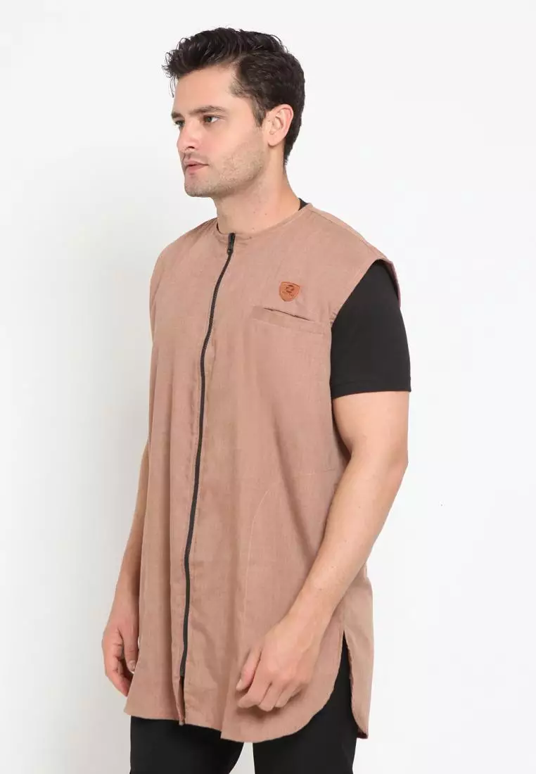 Zayidan Rompi Sholat Zipper Muslim Pria - Mocca