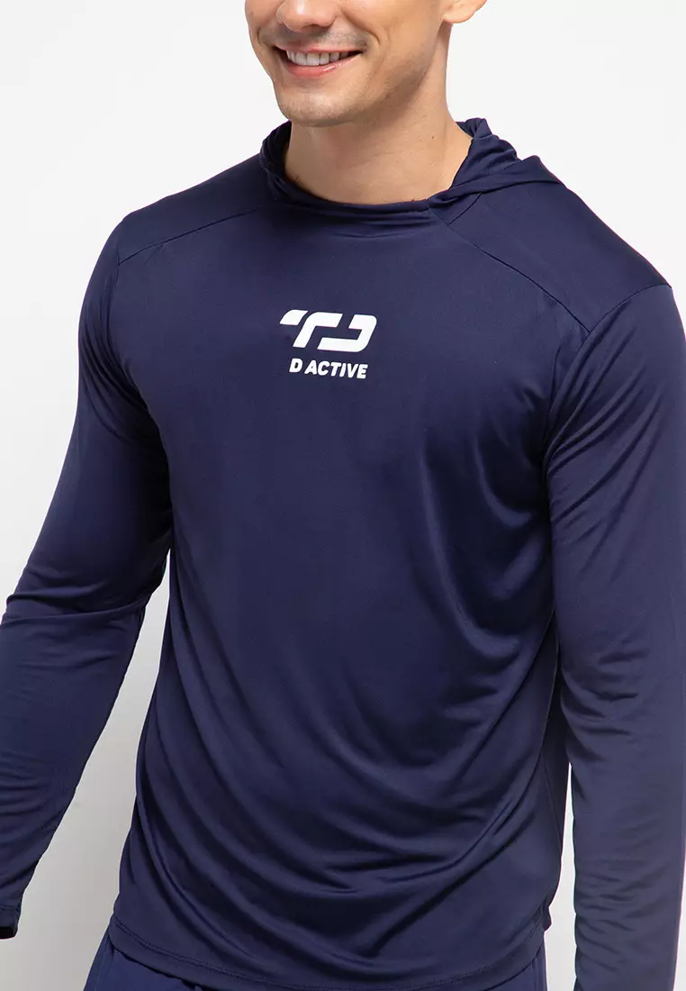 Td Active MS135 HOL base layer sport pria hoodie navy