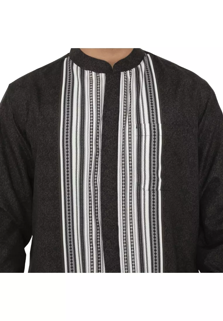 POLICE Kemeja Koko Printing Cotton Soft Regular Fit Lengan Panjang Pria