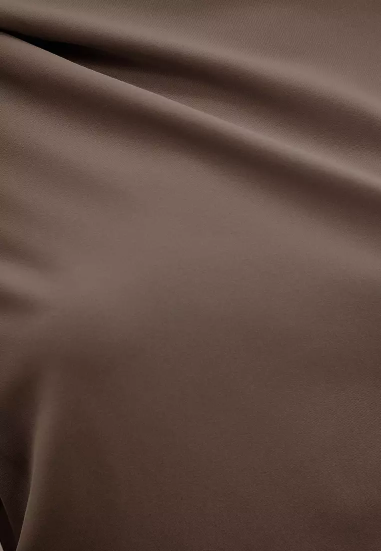 Mink Shawl Detailed Lined Evening Dress TCTSS24DB00036