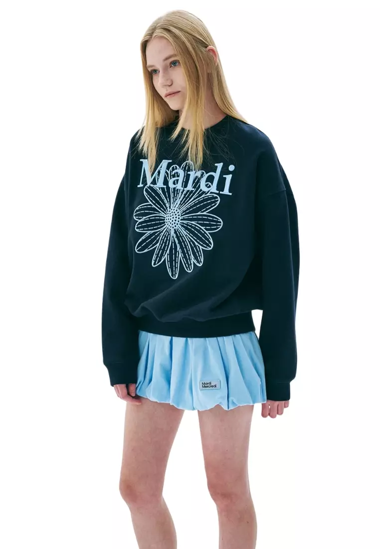 Sweatshirt Flowermardi Needlework - Navy Sky