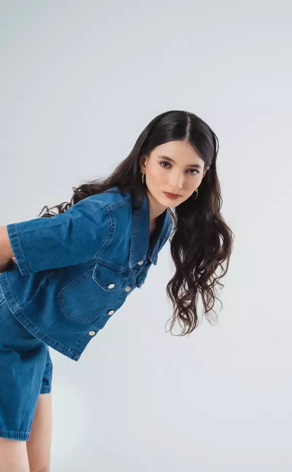 FACILITY - Rok Celana Skort Wanita Denim Irene - Blue Washing