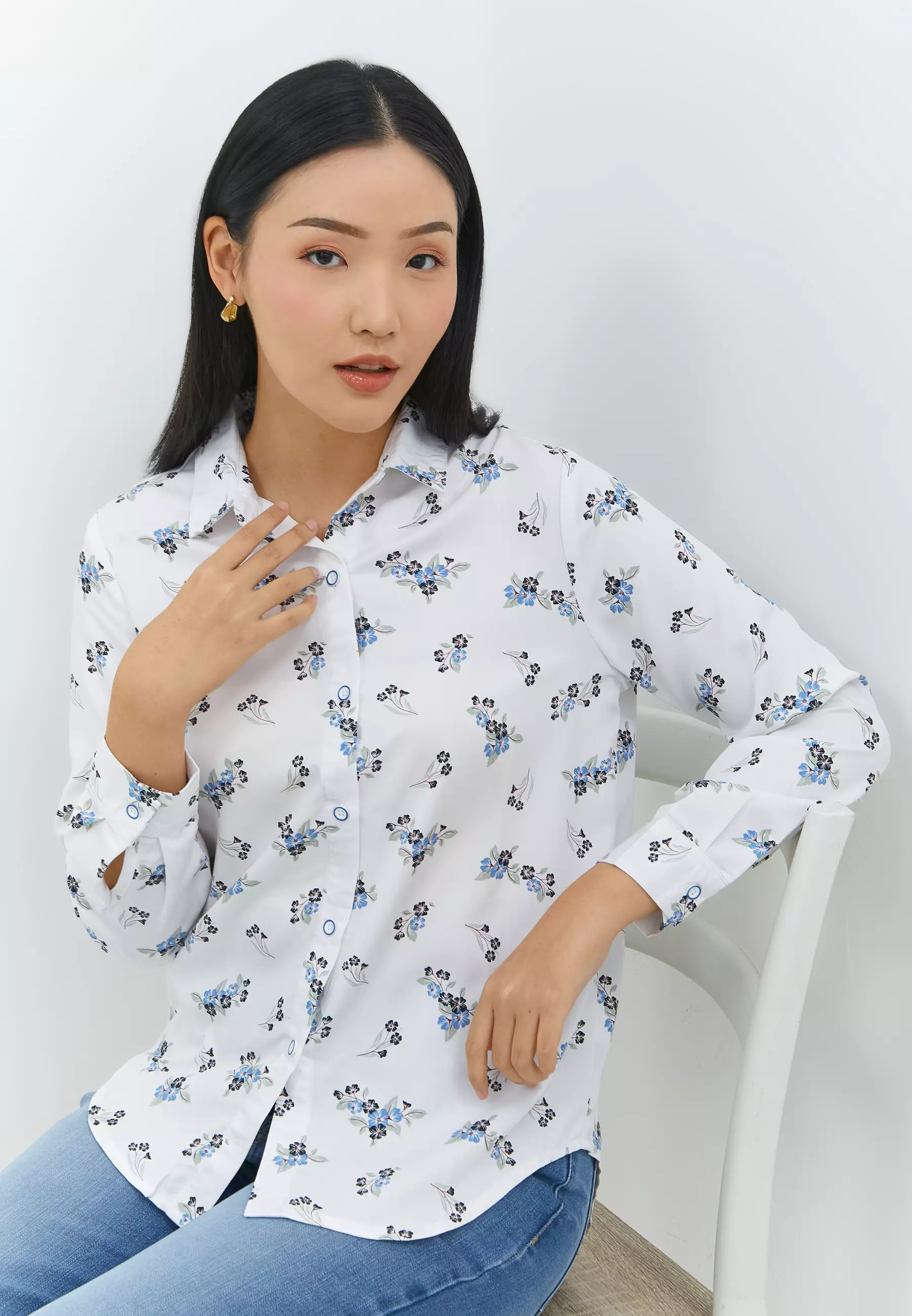 Tatum Flower Blue Shirt (G.11663)