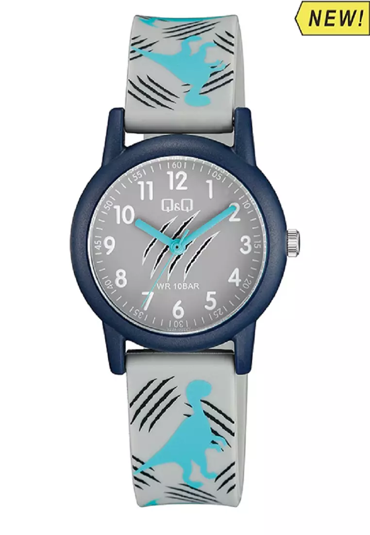 Q&Q QNQ QQ Original  Kids Watch Jam Tangan Anak Tali Karet V23 V23A Water Resist V23A-005VY