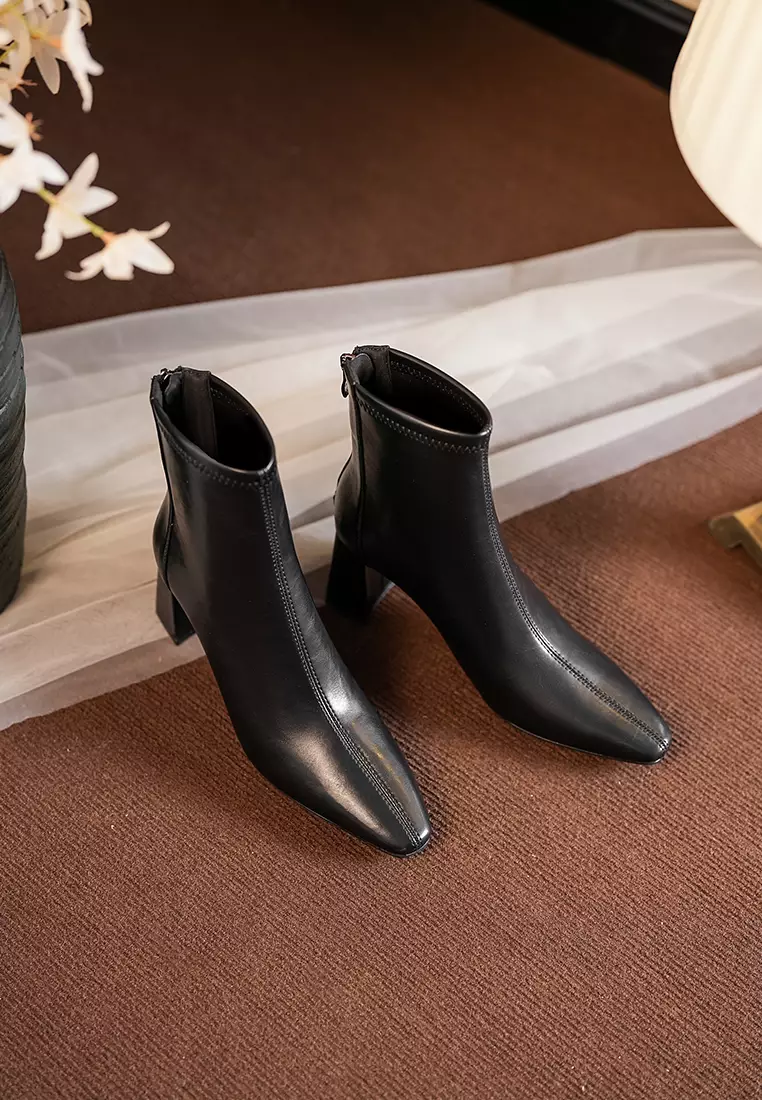 Buy Twenty Eight Shoes 7CM Pointed Toe Zipper Ankle Boots