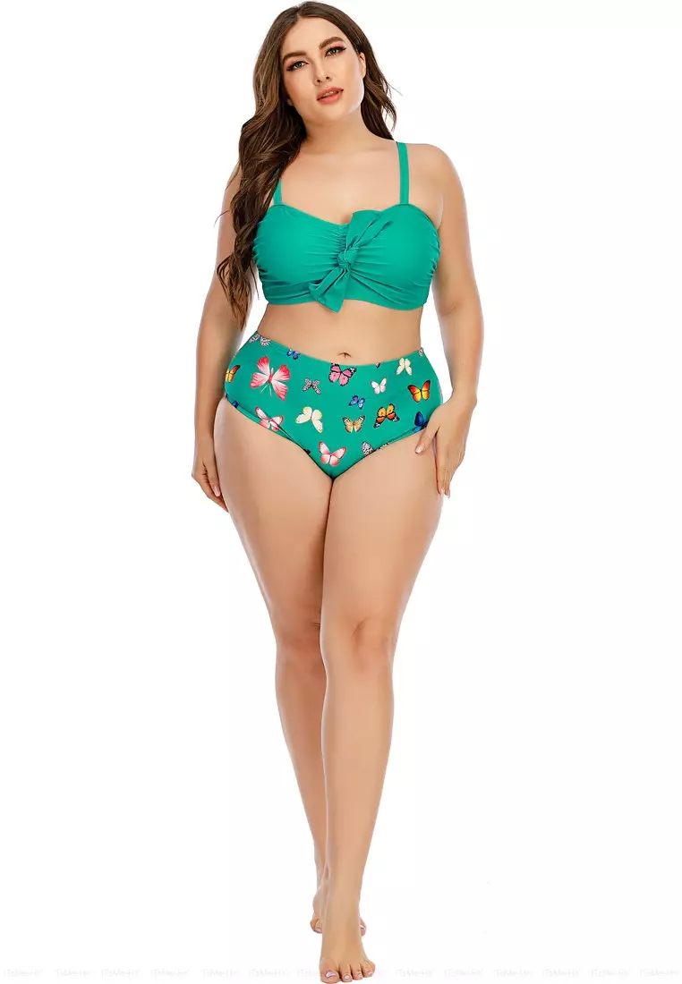 ALSLIAO Womens Plus Size High Waist Bikini Set Swimsuit Swimwear