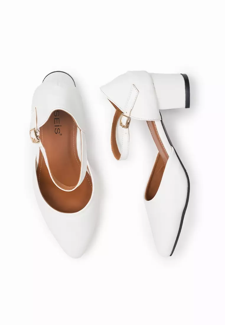 Seis Jeslin Sepatu Heels Wanita 5 cm-WHITE