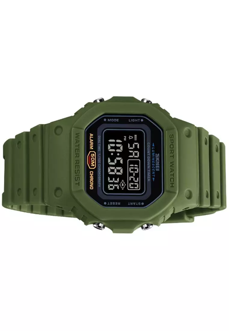 Jam Tangan Digital Pria Design Sporty Many Function Waterproof 50m Strap Tali Material PU ZQ62 ORIGINAL