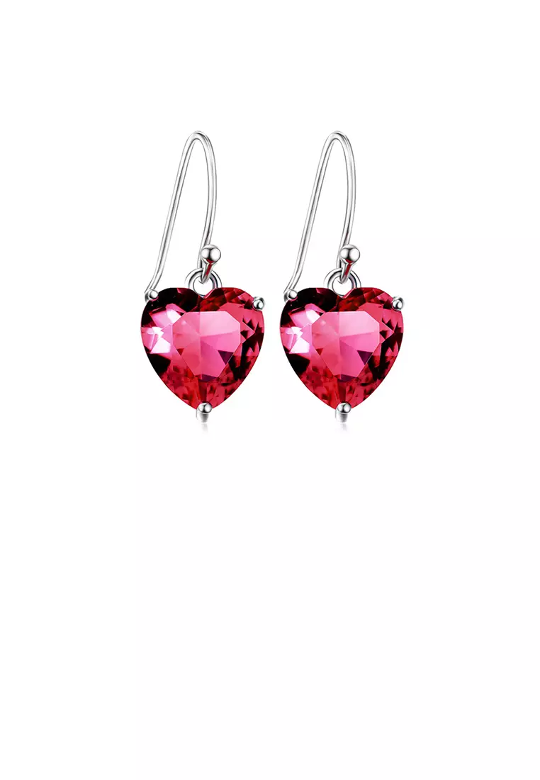 Red cubic clearance zirconia earrings