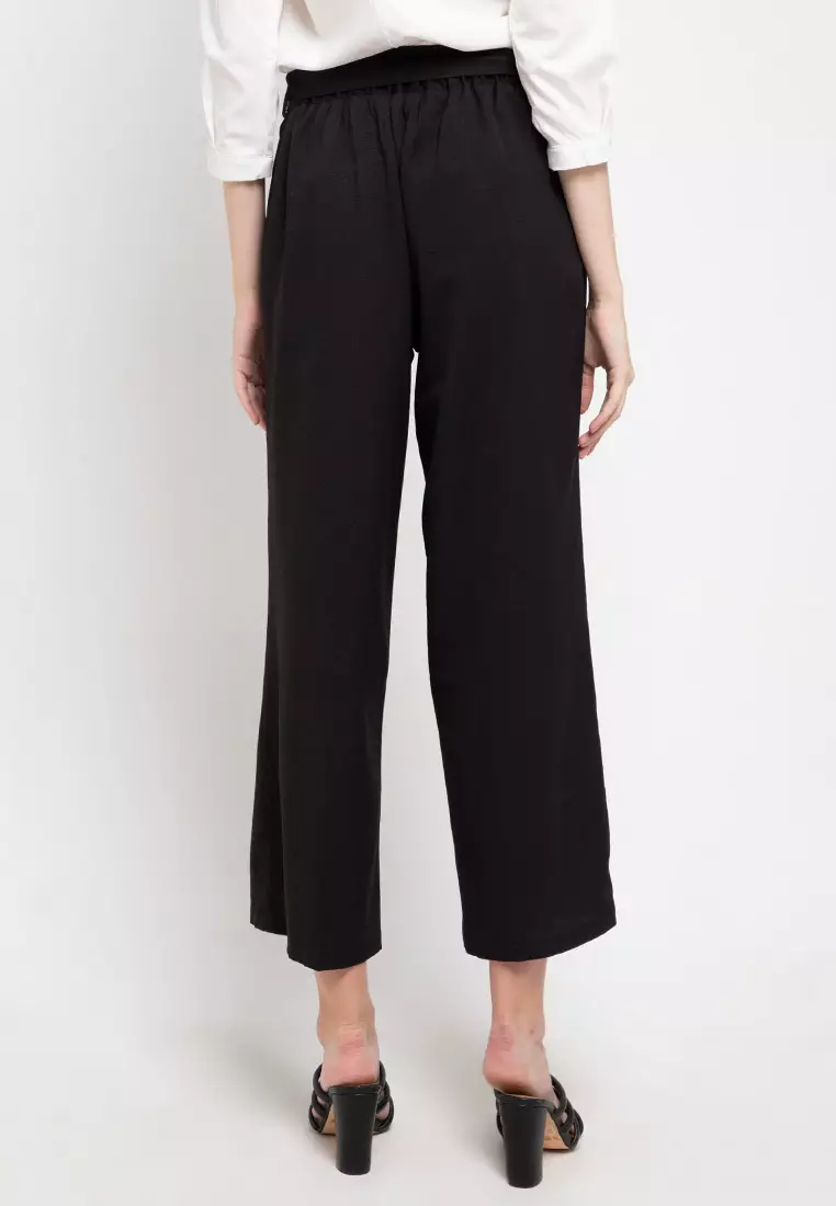 Aria Pants In Black W/ Belt
