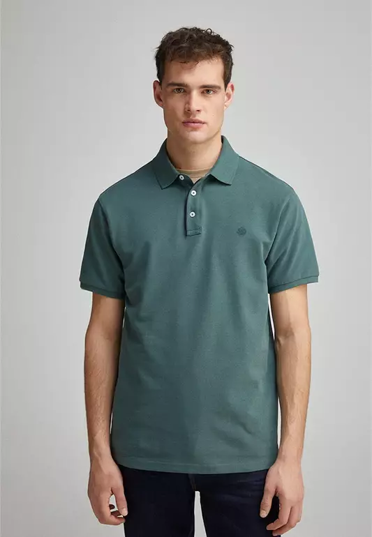Slim Fit Contrast Piqué Polo Placket