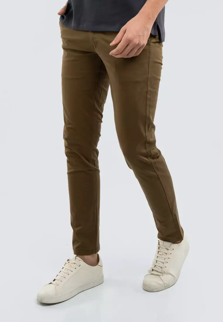 Polo Haus - Men’s Cotton Mix Regular Fit Flat Front Cotton Pant