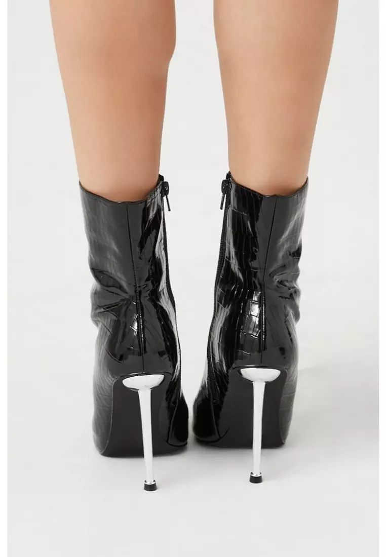 Forever 21 black ankle boots discount