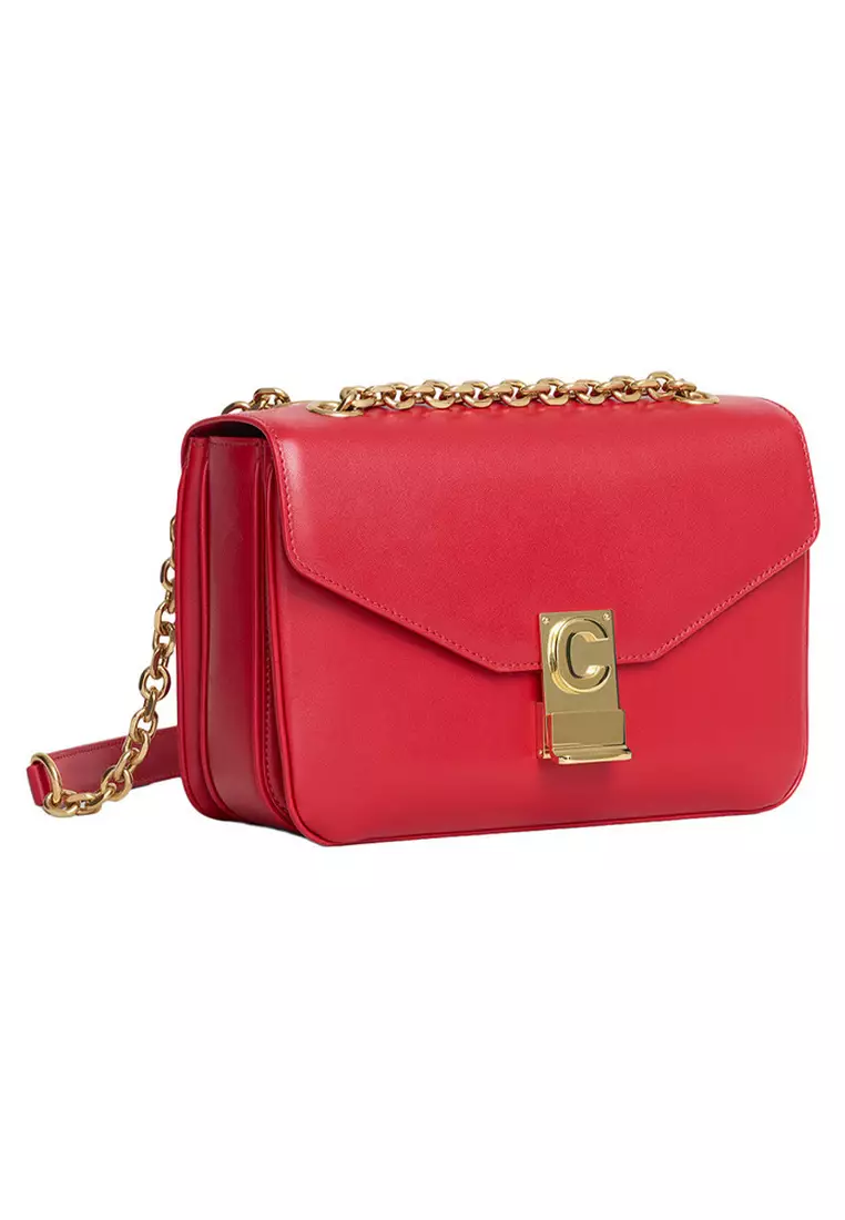 Medium C Crossbody Bag for Women in Red
