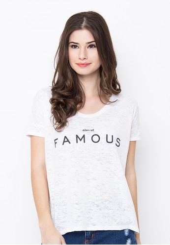 GbG FAMOUS White Printed T-shirt