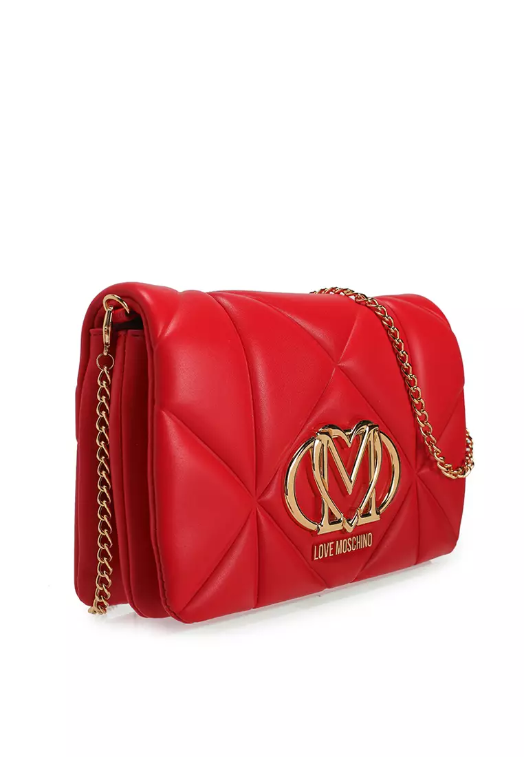 Embossed Quilted Chain Sling Bag (nt)