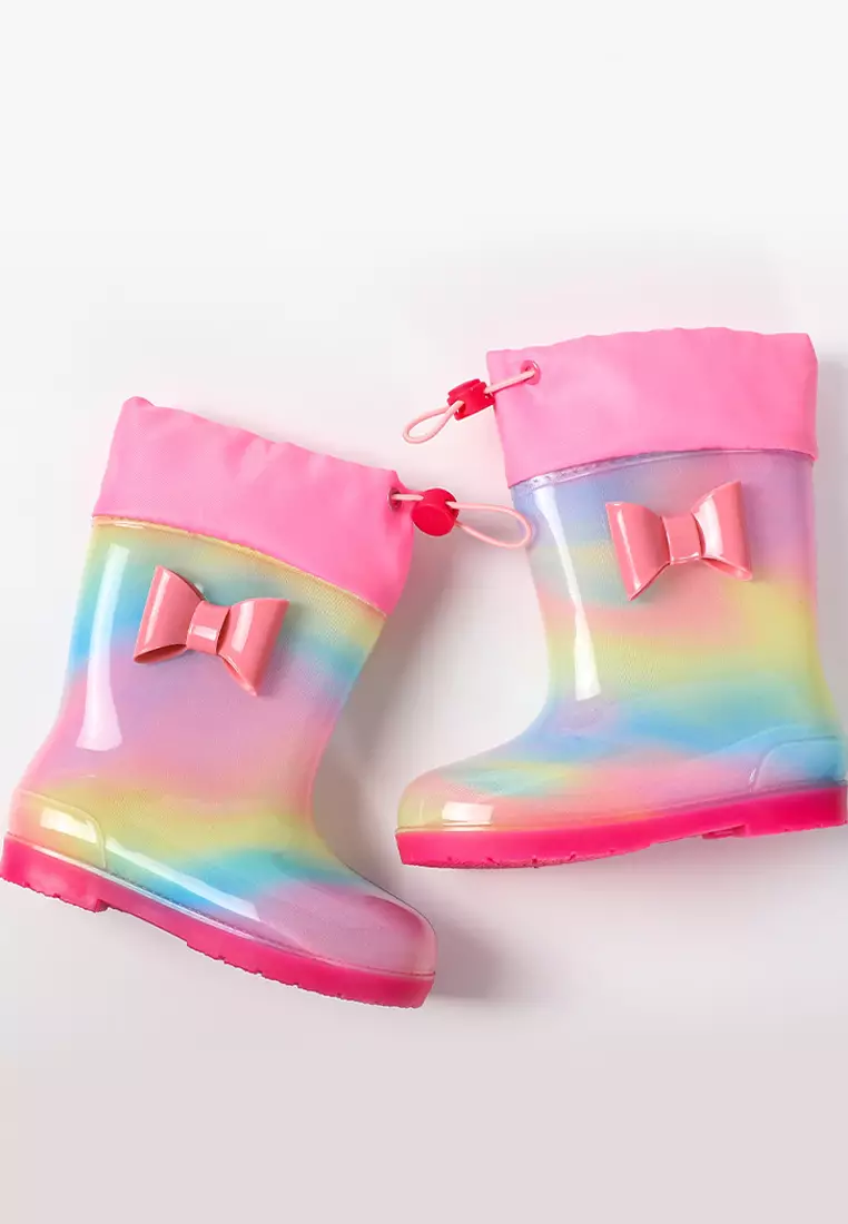 Girls rainbow rain boots store