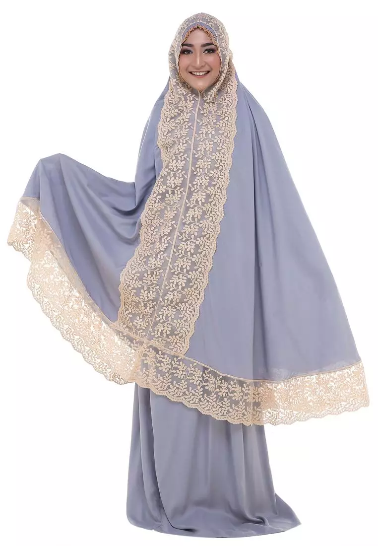 Prayer Set Premium Mukena Lace Brukat Najwa - Abu