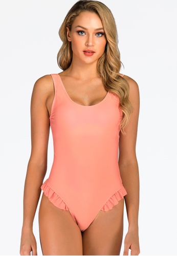 LYCKA pink LWD7286-European Style Lady Swimsuit-Pink 6DE95USEC783CCGS_1
