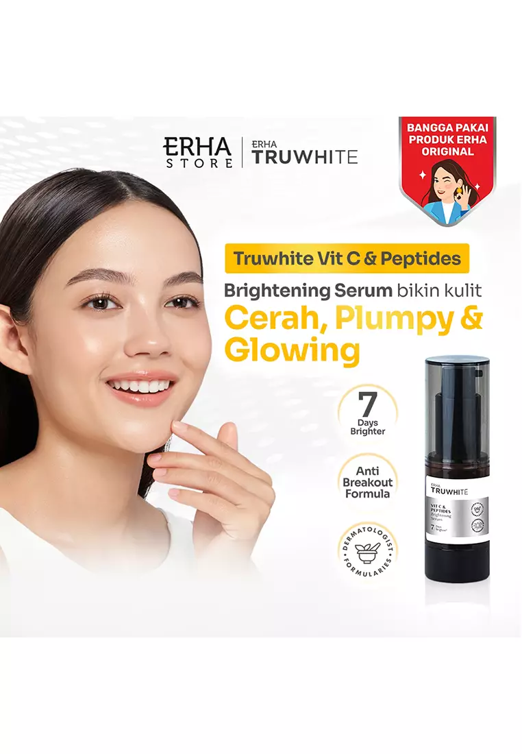 ERHA Truwhite Vit C & Peptides Brightening Serum 20 Ml - Serum Pencerah Wajah