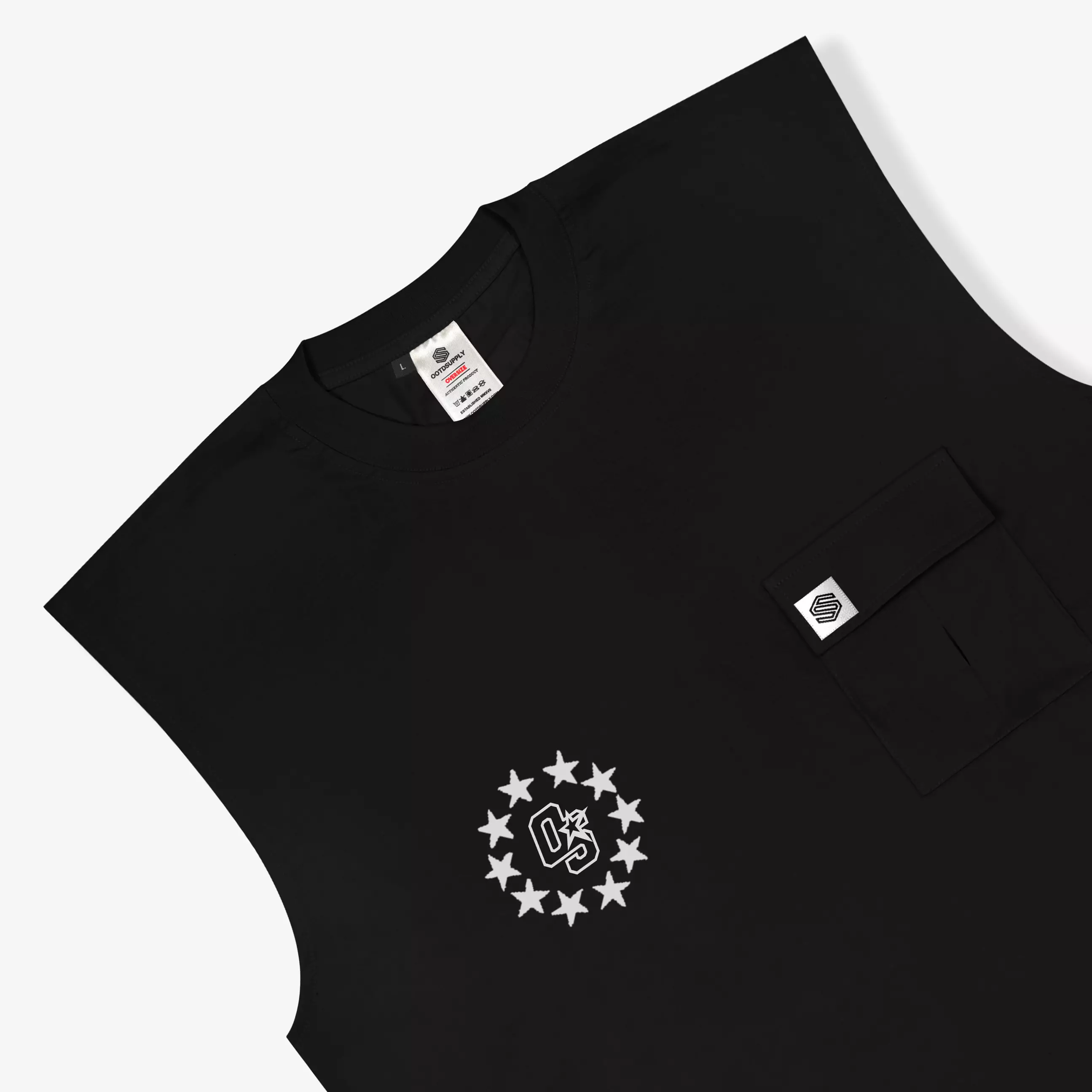 OOTDSUPPLY Oversize Sleeveless Thirty Four Black & White l Kaos Oversize | OVZSingletV2006