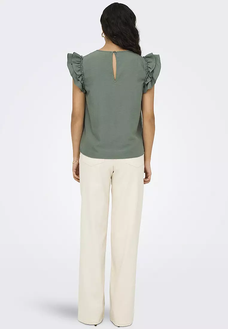 Sleeveless Woven Lace Top