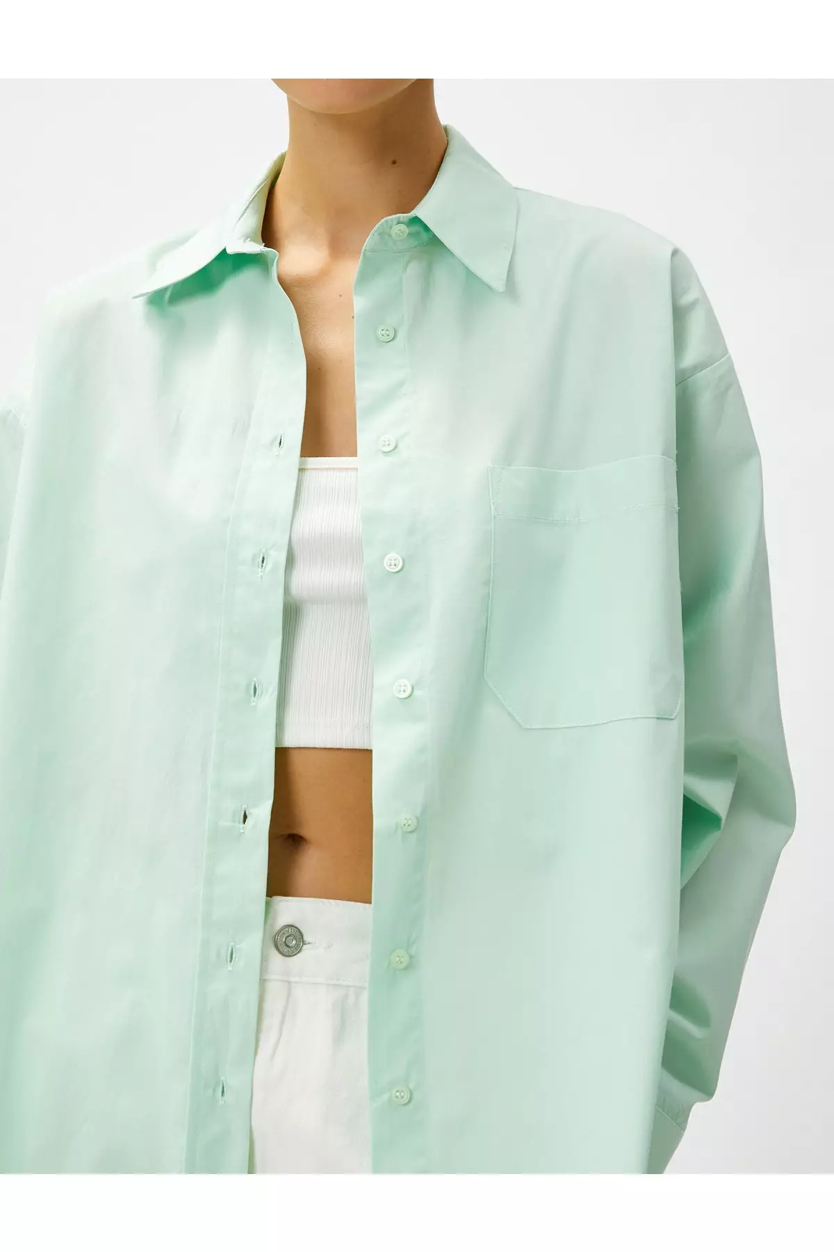Oversized Poplin Pocketed Shirt