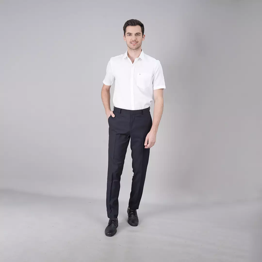 Johnwin - Celana Formal - Celana Pria - Navy - Polyester - Slim Fit - F.996.010.127.C