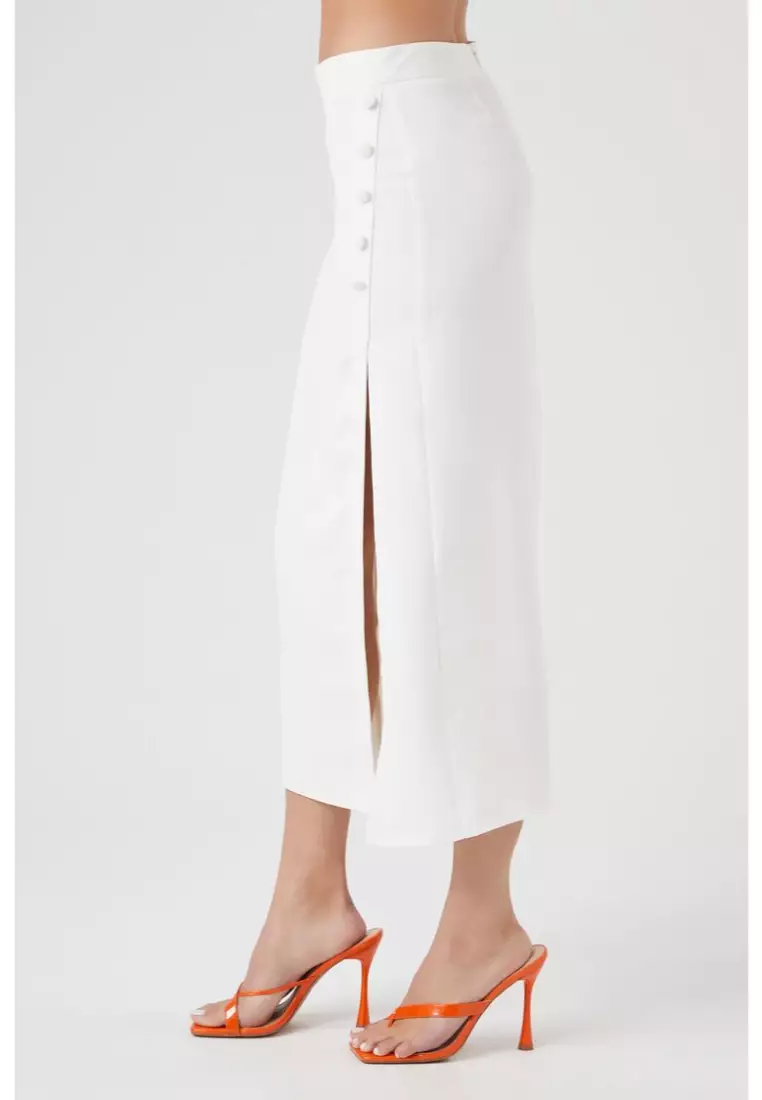 Button front midi skirt forever 21 2025