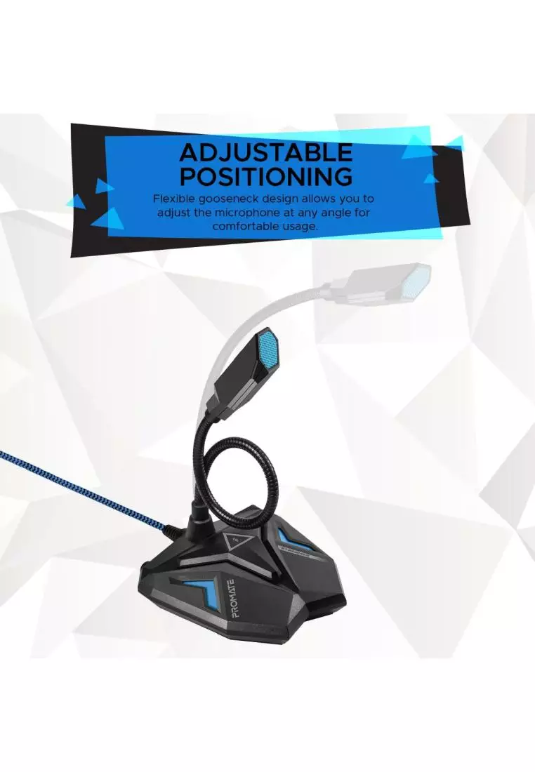 Buy Promate Streamer Blue High Definition USB Gaming Microphone 2023
