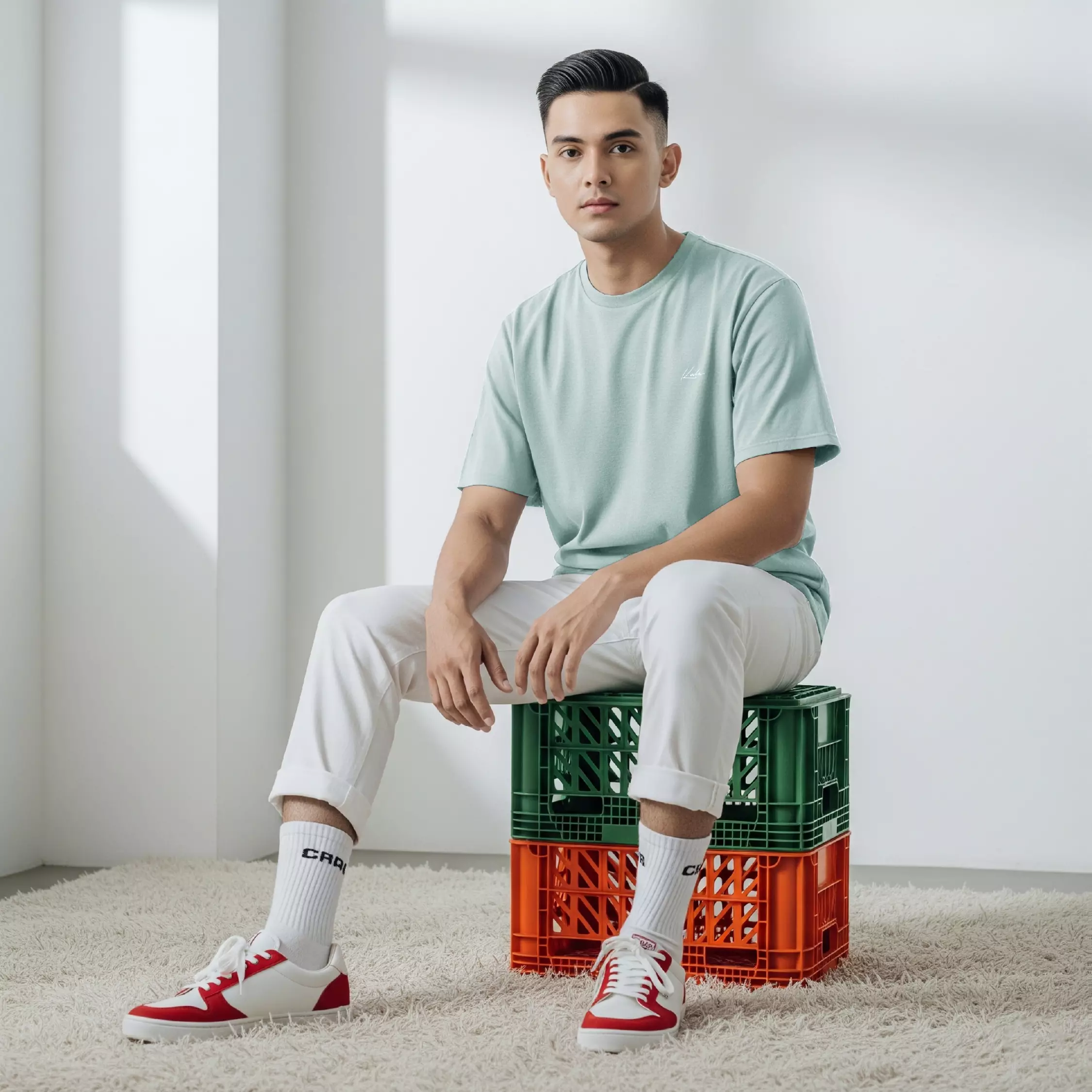 Kale Exo Mint / Atasan Kaos Pria / Baju Kaos Pria / Kaos Basic Pria / Kaos Boxy Fit / Kaos Korea