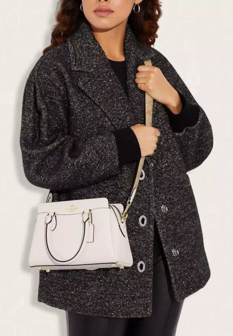 Coach Mini Darcie Carryall Bag With Signature Canvas Detail Chalk