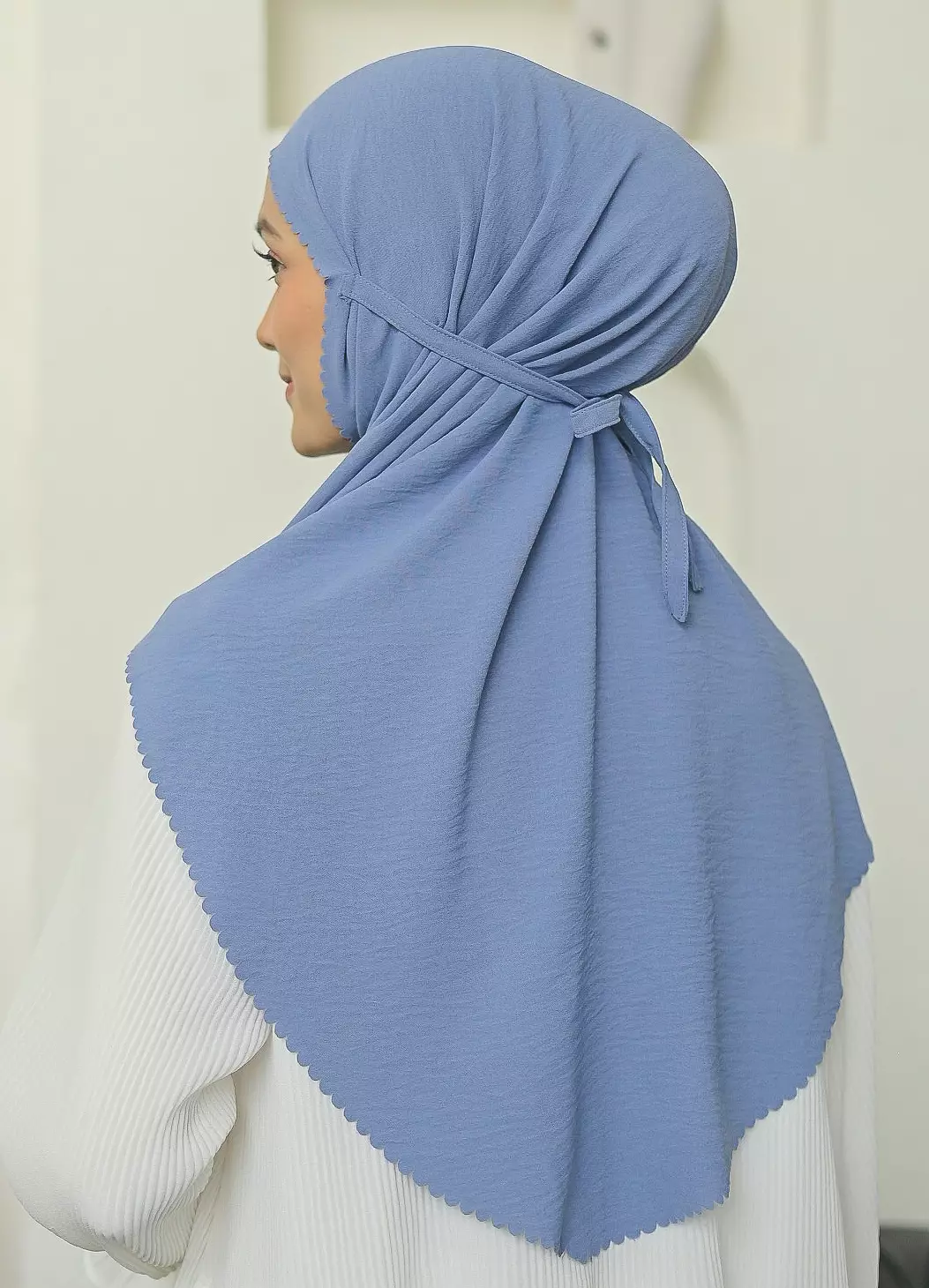 Biyya Instan Lasercut (Bergo Crinkle) Steel Blue