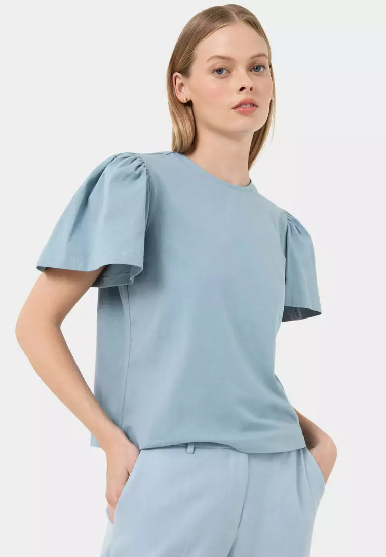 Cayla Gathered Sleeve Tee