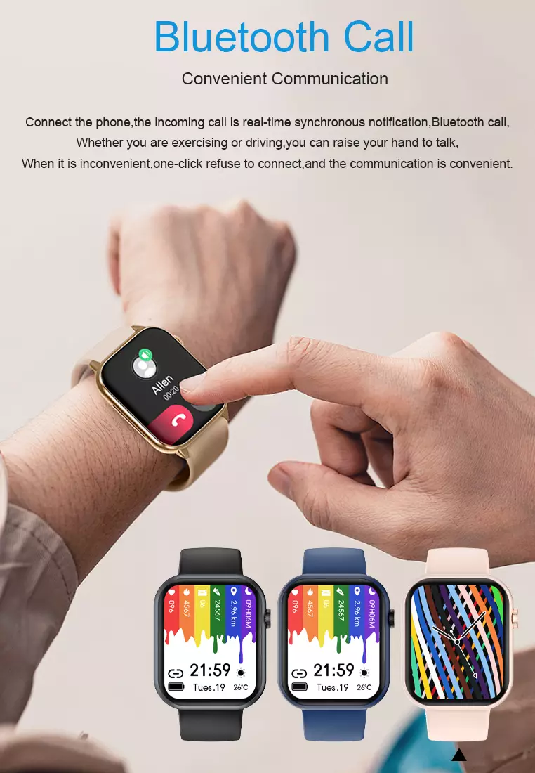 SmartWatch G20 1.83'' Musik Call Bluetooth Mode Multi-Olahraga Kesehatan Perempuan Jam Pintar Pink