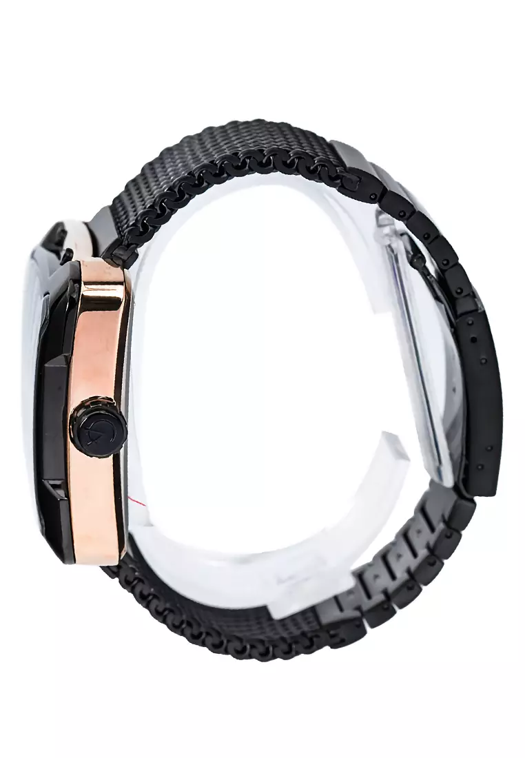 Alexandre Christie Automatic - Jam Tangan Pria - Rosegold Black - Stainless Steel - 3039 MABBRBA