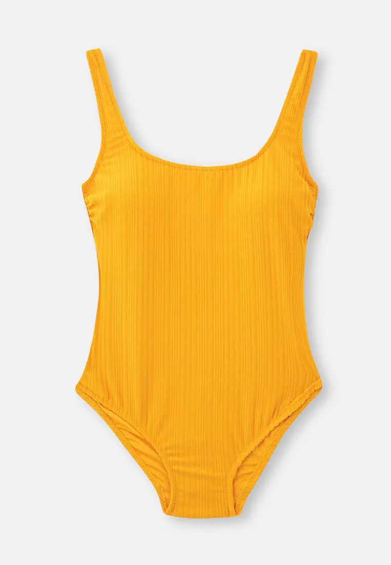 Buy DAGİ Yellow Swimsuit, U Neck, Full-Cup, Non-wired, Swimwear for ...