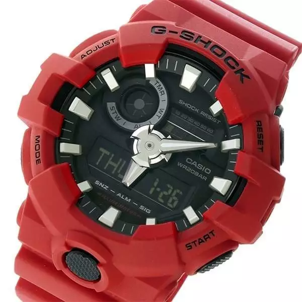 Casio G-Shock GA-700-4ADR Hitam Karet Merah Cowok