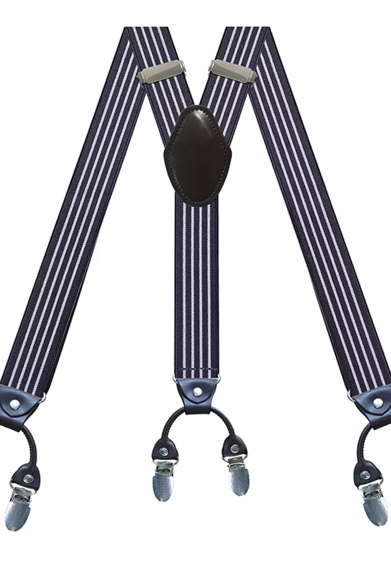 Men's Adjustable Elastic 6 Clips Suspenders