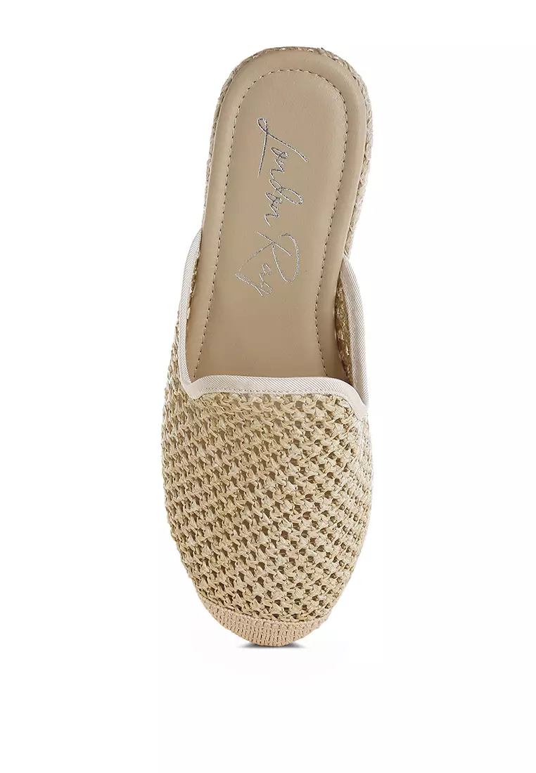 Sepatu Espadrilles Rafia Warna Beige