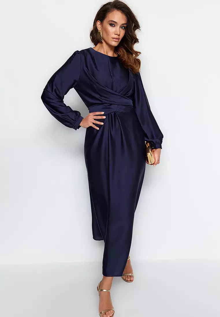 Buy Trendyol Modest Maxi Wrap Dress 2024 Online | ZALORA Philippines