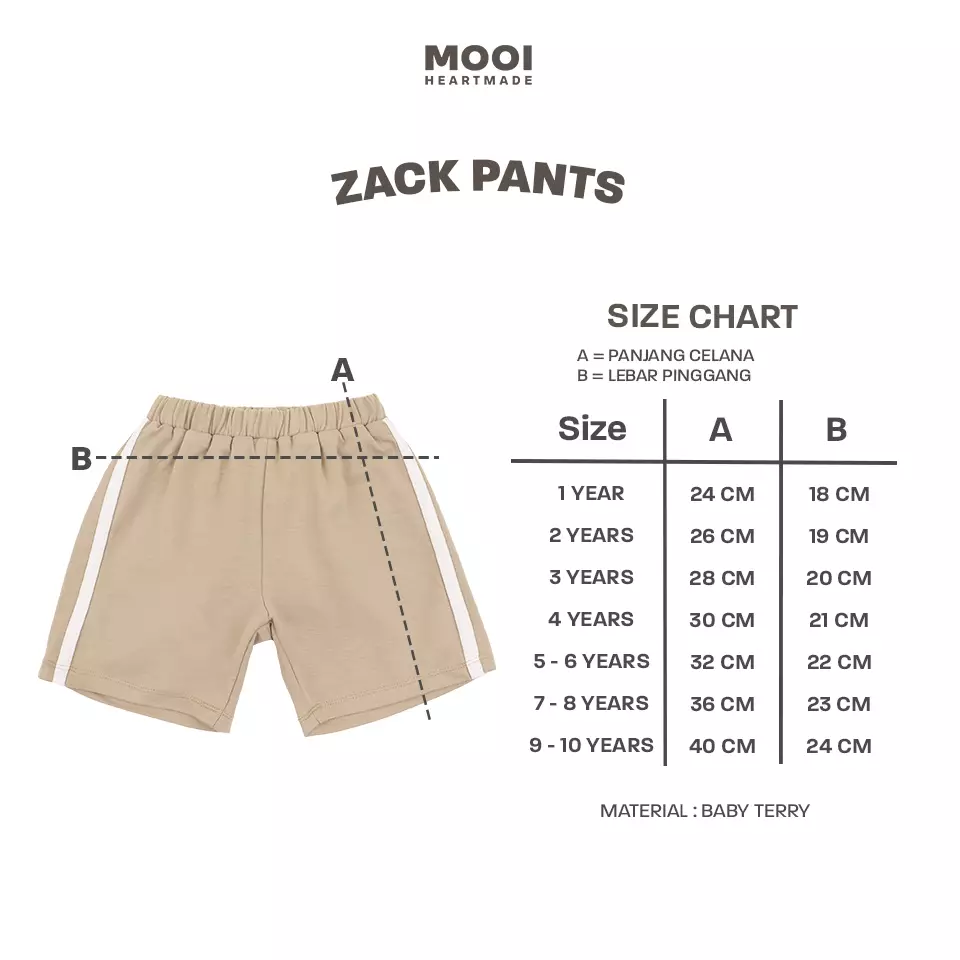 Mooi Celana Pendek Anak Laki - Laki Zack Pants Kids - Black