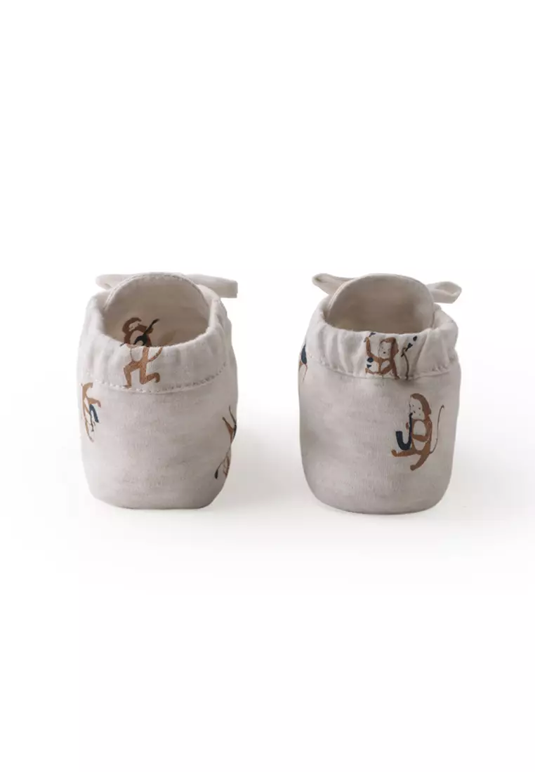 Monkey Print Baby Booties